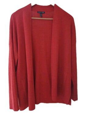 Eileen Fisher Merino Wool Open Cardigan Sweater